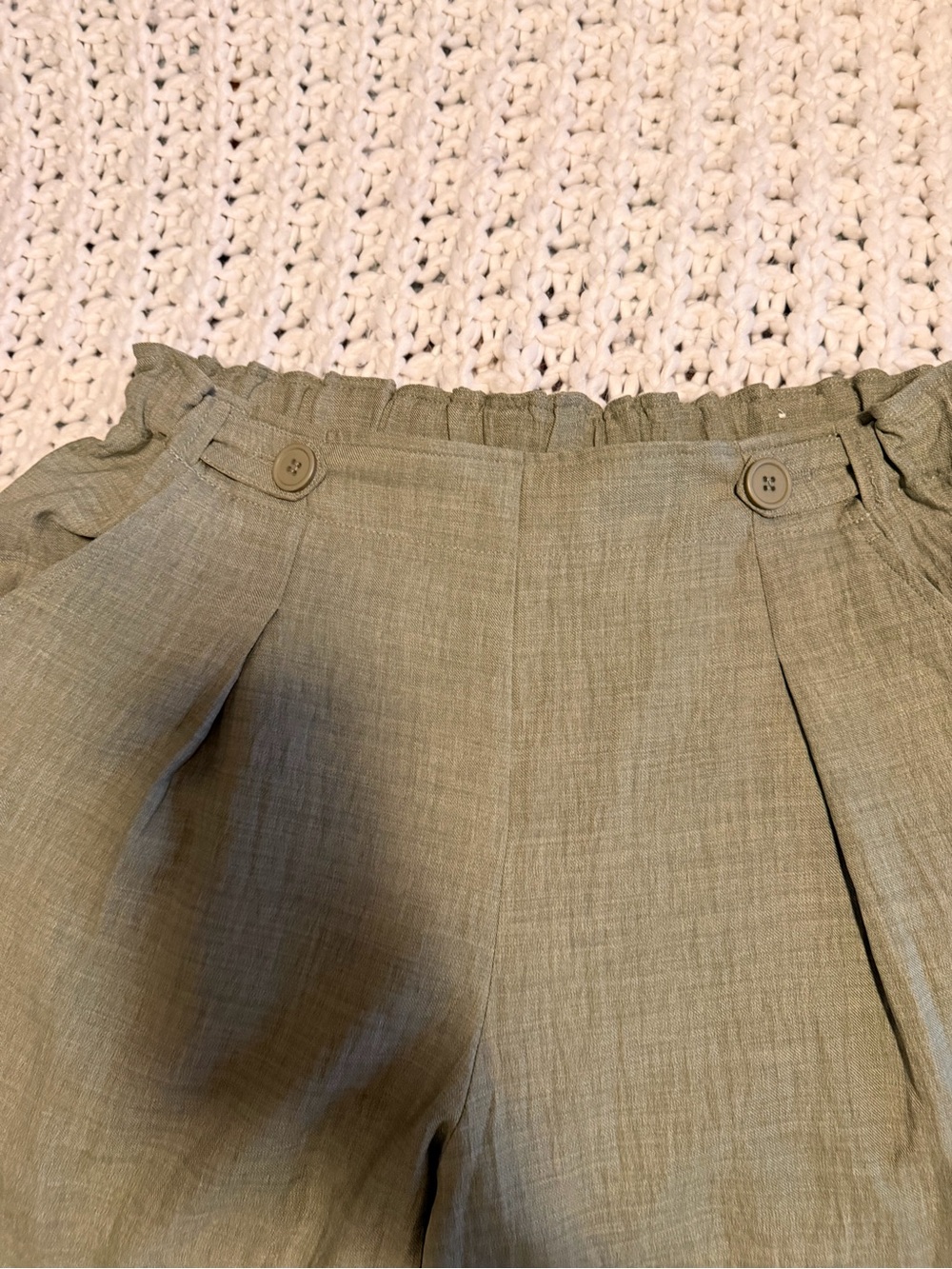 Max Studio London Olive Linen Blend Vest & Wide Leg Pant Set Top XL,Pants Large - Picture 7 of 13